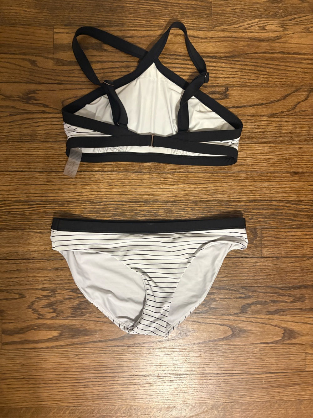 Calia Striped Black and White Bikini Set
